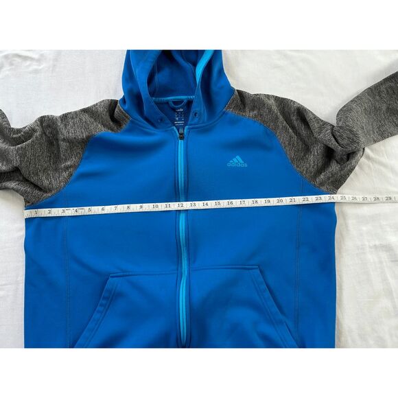 Men's Adidas Zip Up Jacket with Hood, Size Large, Blue/Gray Athletic, Fall - Picture 4 of 8